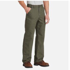 CARHARTT B11 Washed Duck Work Dungaree Pant 44x30 Original Fit Moss Olive Green